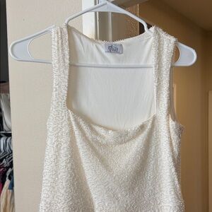 Cache Ivory Beaded Blouse